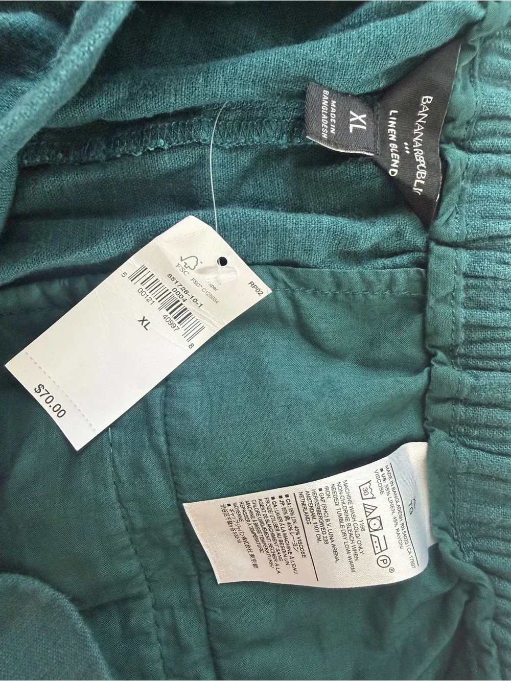 Banana Republic Deep Free Wide-Leg Linen Blend Pants Oversized